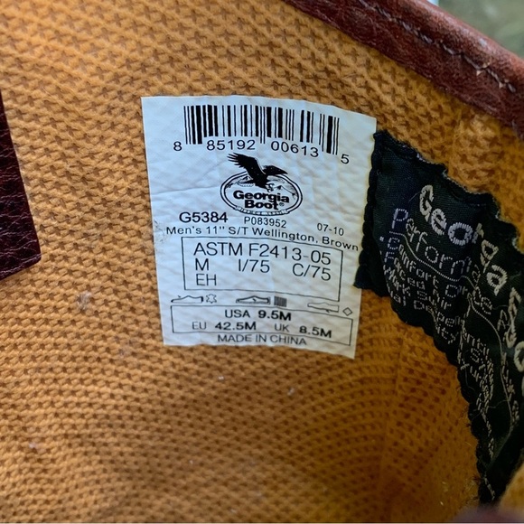 Georgia Boots Men's Brown Leather Wellington 11” G5384 - Picture 13 of 13